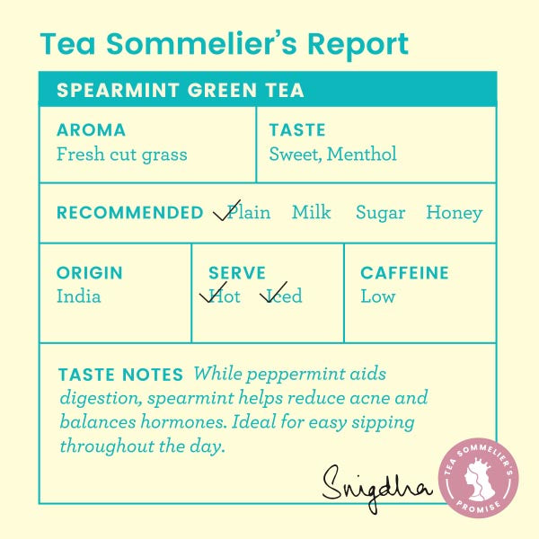 First Report Tea Spearmint Green Tea – Crisp, Cooling, & Refreshing | Tea Trunk
